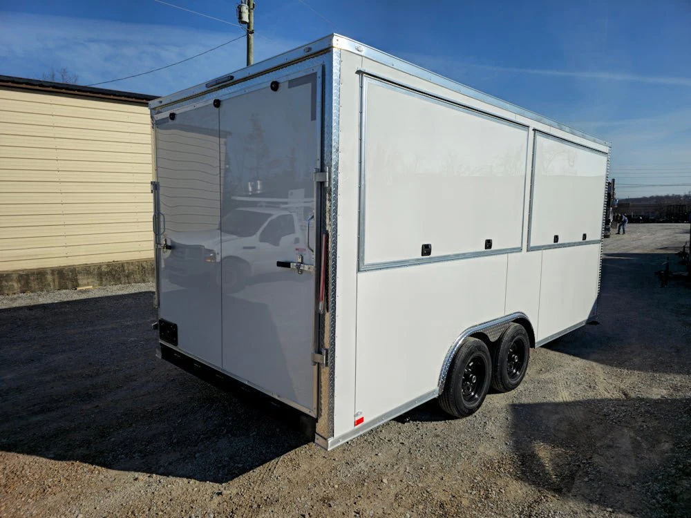 8.5' X 18' White Marketing Event Concession Trailer