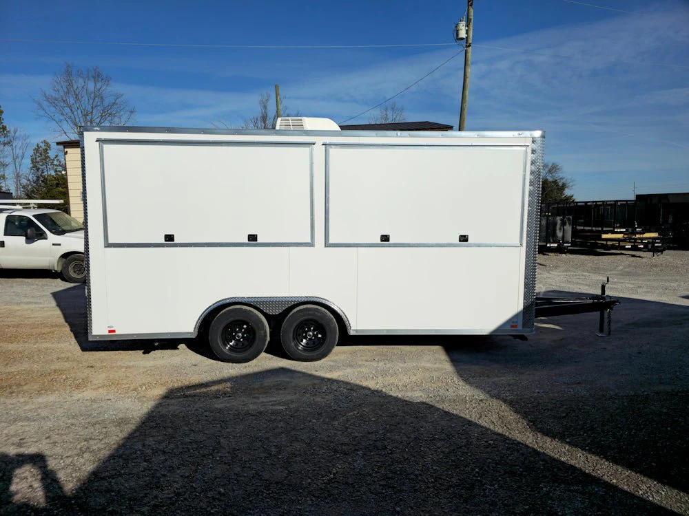8.5' X 18' White Marketing Event Concession Trailer