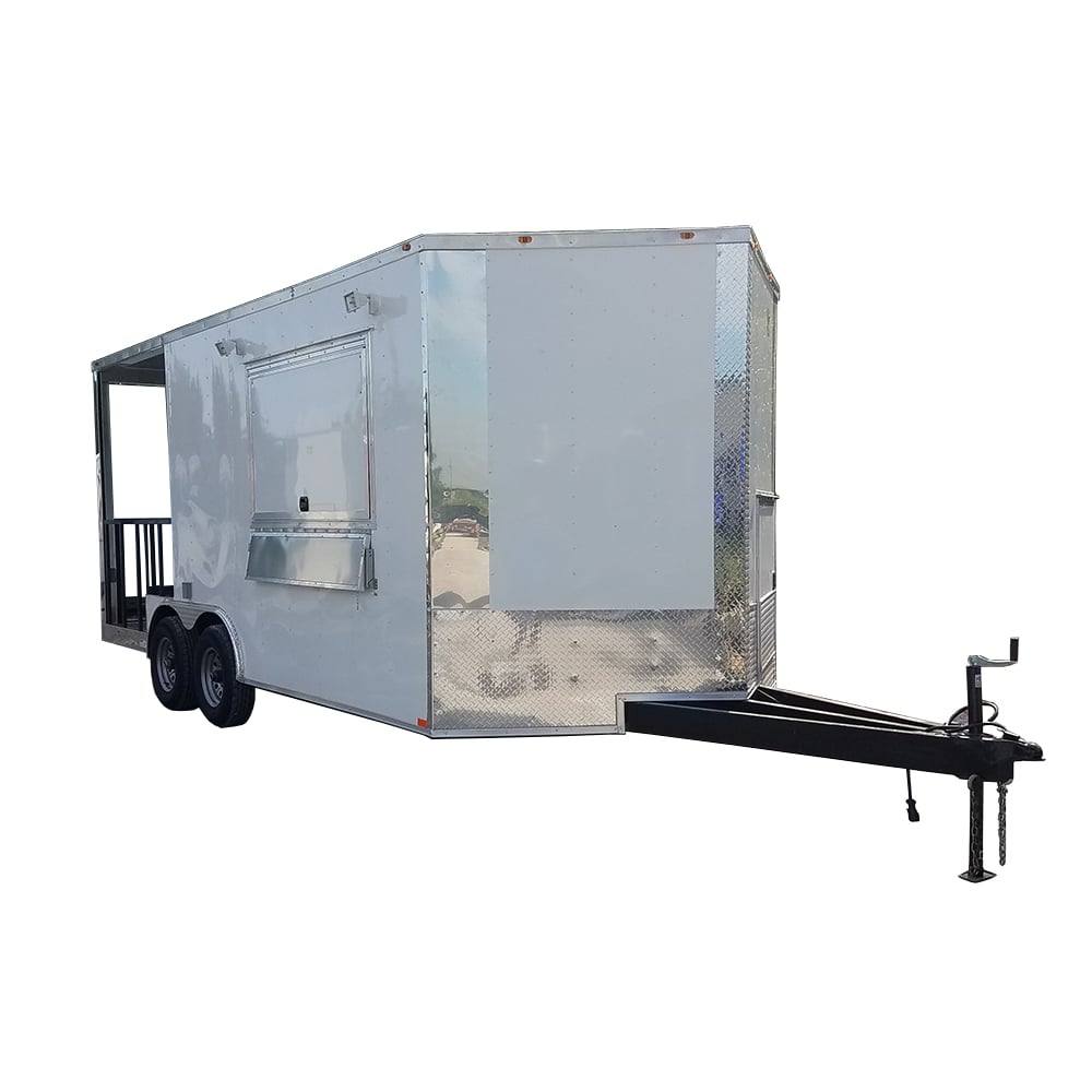 315-8.5-x-18-white-porch-style-event-concession-food-trailer-1.jpg 8.5' x 18' White Porch Style Event Concession Food Trailer