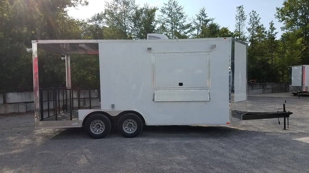 315-8.5-x-18-white-porch-style-event-concession-food-trailer-4.jpg 8.5' x 18' White Porch Style Event Concession Food Trailer