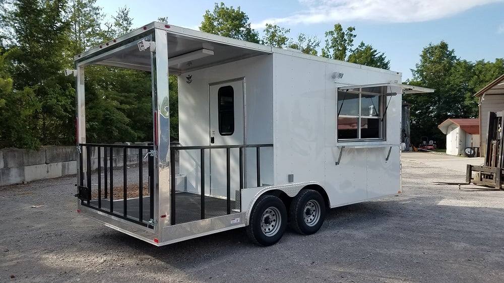 315-8.5-x-18-white-porch-style-event-concession-food-trailer-7.jpg 8.5' x 18' White Porch Style Event Concession Food Trailer