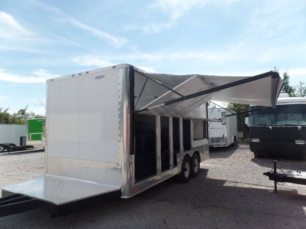 317-8.5-x-18-white-yogurt-concession-food-trailer-4.jpg 8.5' x 18' White Yogurt Concession Food Trailer
