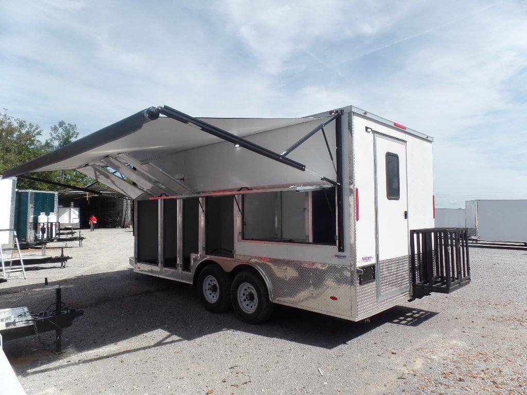 317-8.5-x-18-white-yogurt-concession-food-trailer-5.jpg 8.5' x 18' White Yogurt Concession Food Trailer