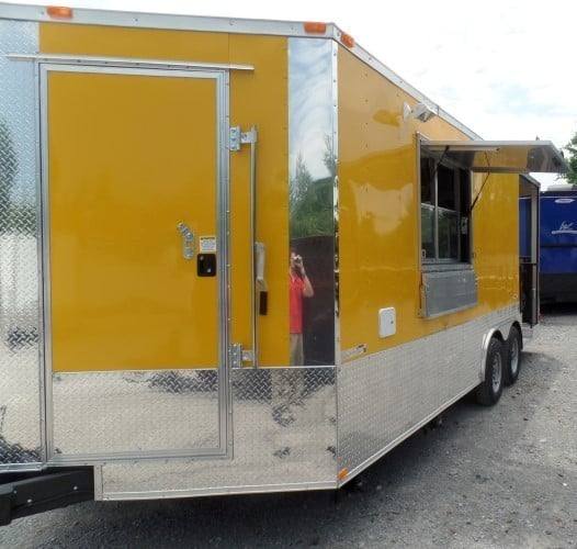 321-8.5-x-19-concession-yellow-bbq-porch-food-trailer-18.jpg 8.5' x 19' Concession Yellow BBQ Porch Food Trailer