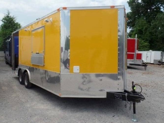 321-8.5-x-19-concession-yellow-bbq-porch-food-trailer-8.jpg 8.5' x 19' Concession Yellow BBQ Porch Food Trailer