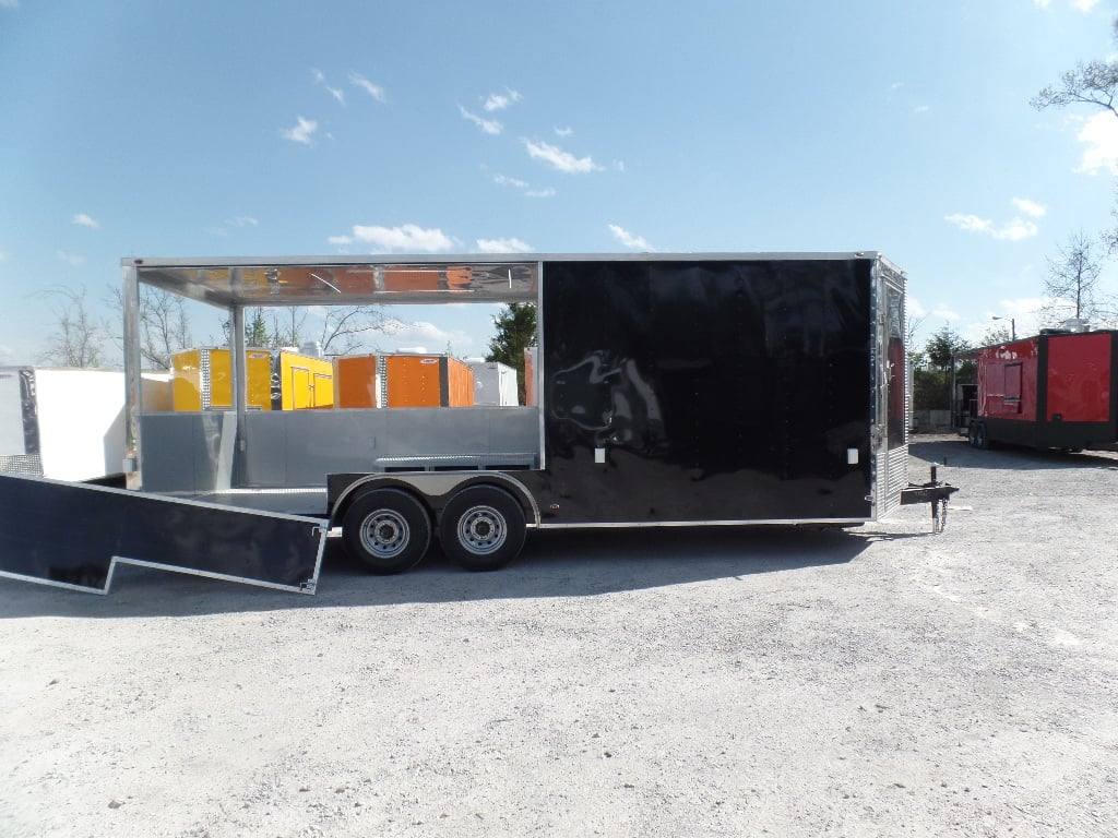 323-8.5-x-20-bbq-black-porch-style-concession-trailer-24.jpg 8.5' x 20' BBQ Black Porch Style Concession Trailer