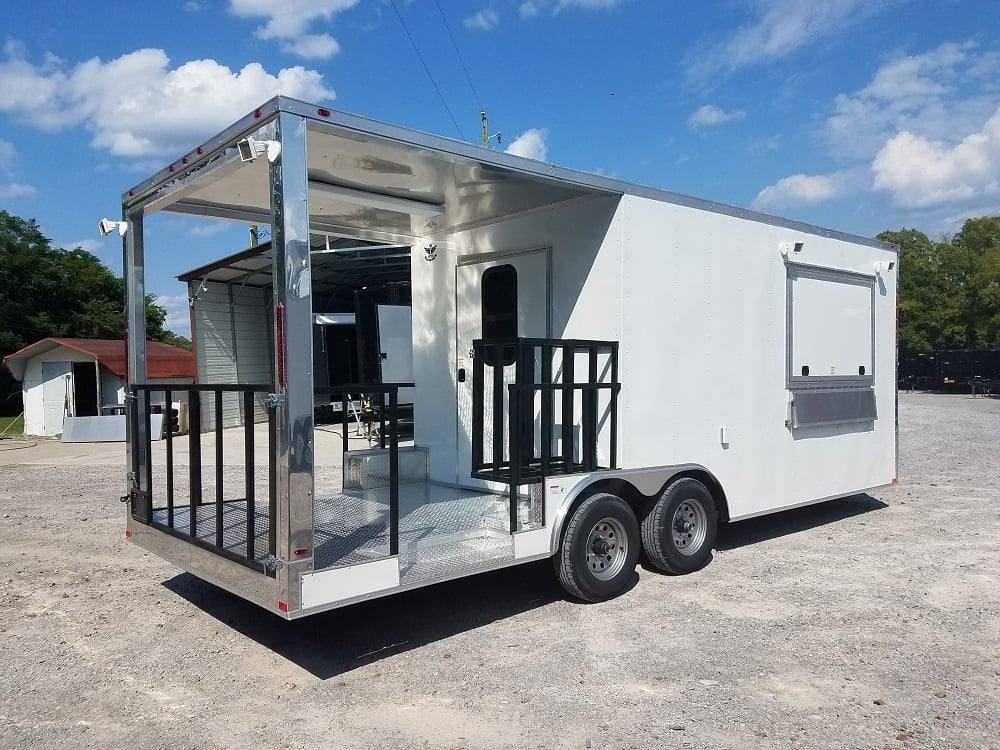 324-8.5-x-20-bbq-porch-white-concession-food-trailer-11.jpg 8.5' x 20' BBQ Porch White Concession Food Trailer