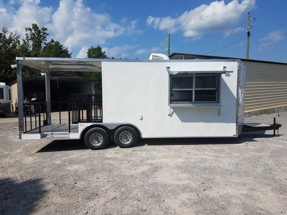 324-8.5-x-20-bbq-porch-white-concession-food-trailer-3.jpg 8.5' x 20' BBQ Porch White Concession Food Trailer