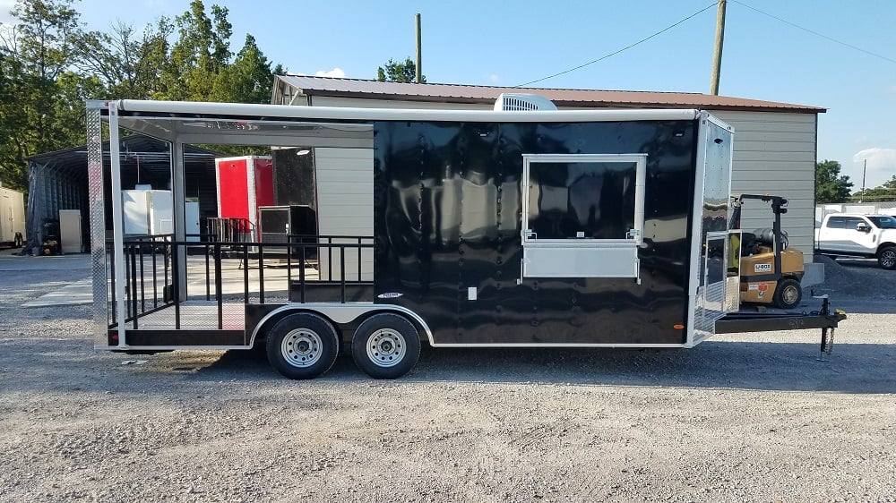 326-8.5-x-20-black-bbq-concession-food-trailer-1.jpg 8.5' x 20' Black BBQ Concession Food Trailer
