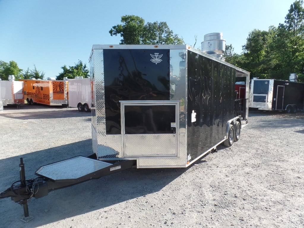 8.5' x 20' Black BBQ Porch Concession Food Trailer