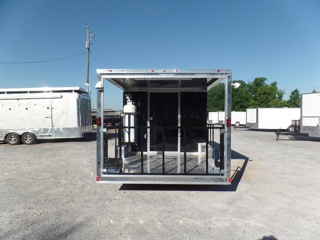 8.5' x 20' Black BBQ Porch Concession Food Trailer