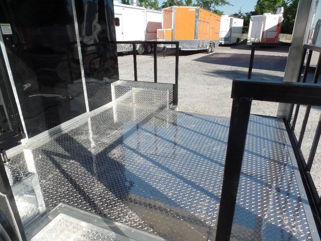 8.5' x 20' Black BBQ Porch Concession Food Trailer