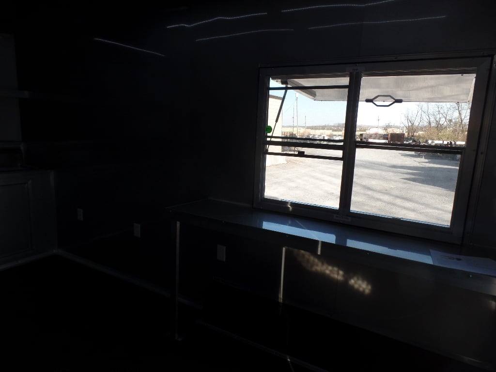 328-8.5-x-20-black-bbq-porch-concession-food-trailer-13.jpg 8.5' x 20' Black BBQ Porch Concession Food Trailer