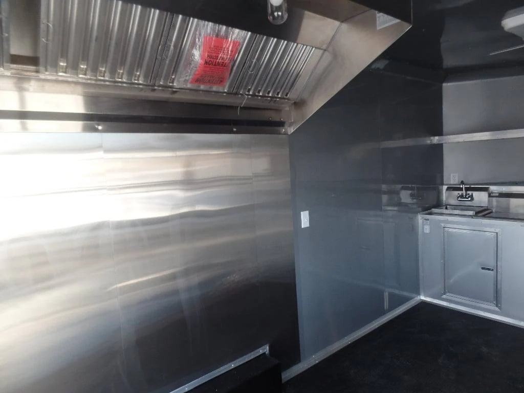 328-8.5-x-20-black-bbq-porch-concession-food-trailer-2.webp 8.5' x 20' Black BBQ Porch Concession Food Trailer