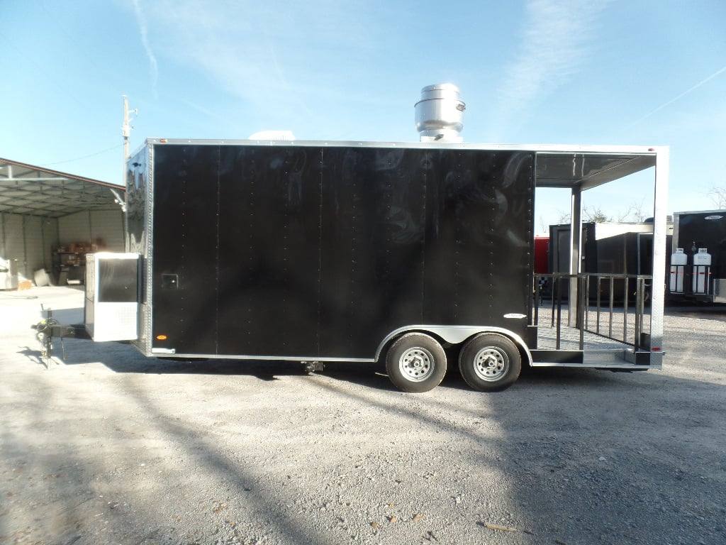 328-8.5-x-20-black-bbq-porch-concession-food-trailer-9.jpg 8.5' x 20' Black BBQ Porch Concession Food Trailer