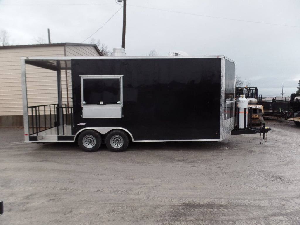 329-8.5-x-20-black-bbq-porch-concession-food-trailer-with-appliances-10.jpg 8.5' x 20' Black BBQ Porch Concession Food Trailer With Appliances