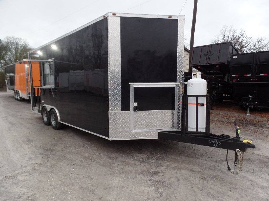 329-8.5-x-20-black-bbq-porch-concession-food-trailer-with-appliances-19.jpg 8.5' x 20' Black BBQ Porch Concession Food Trailer With Appliances