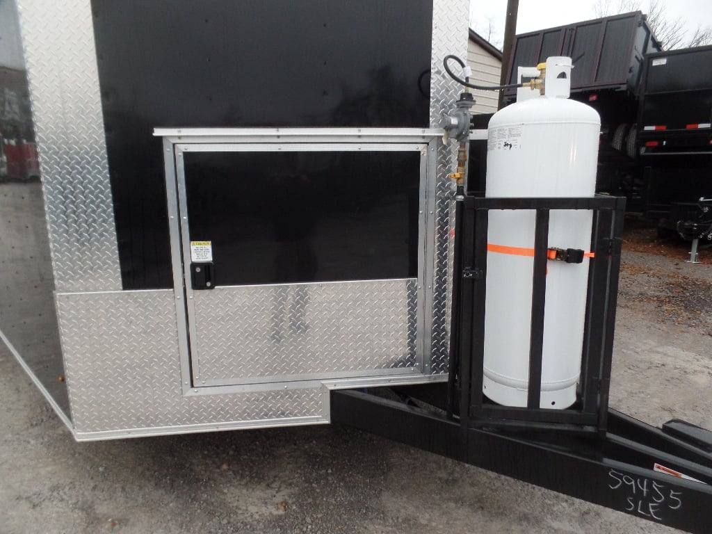 329-8.5-x-20-black-bbq-porch-concession-food-trailer-with-appliances-2.jpg 8.5' x 20' Black BBQ Porch Concession Food Trailer With Appliances