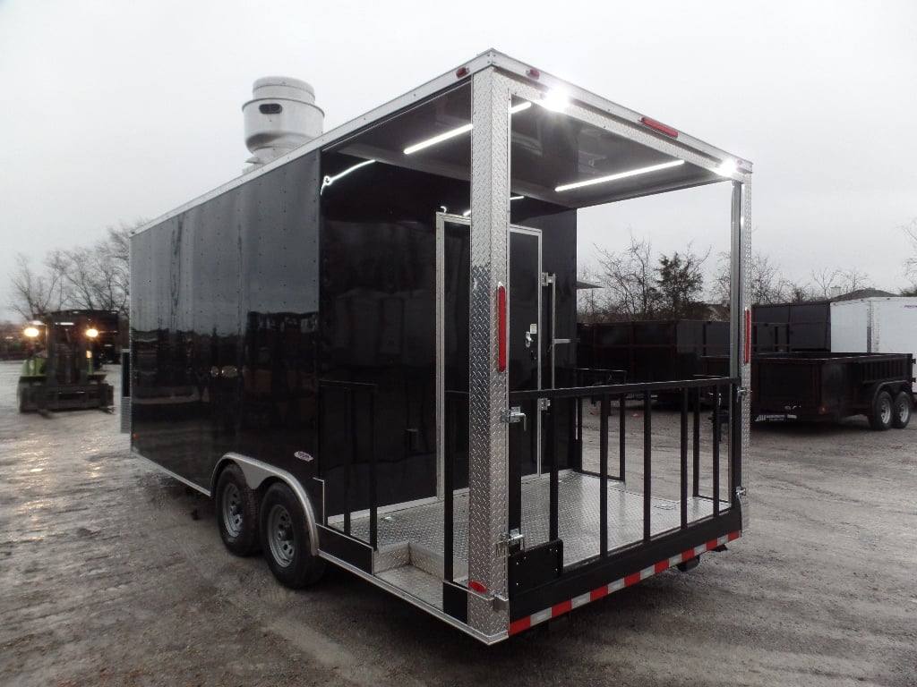 329-8.5-x-20-black-bbq-porch-concession-food-trailer-with-appliances-24.jpg 8.5' x 20' Black BBQ Porch Concession Food Trailer With Appliances