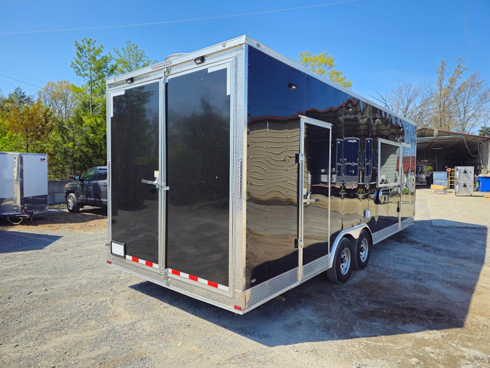 8.5 x 24 Black Concession Trailer Food Event Catering