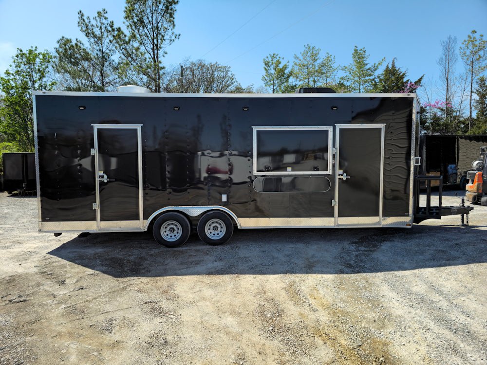 8.5 x 24 Black Concession Trailer Food Event Catering
