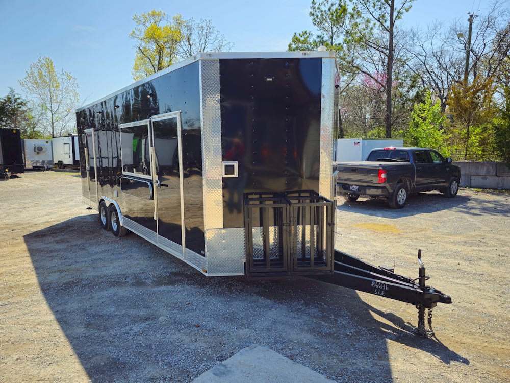 8.5 x 24 Black Concession Trailer Food Event Catering