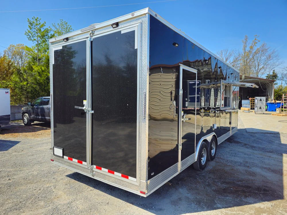 8.5 x 24 Black Concession Trailer Food Event Catering