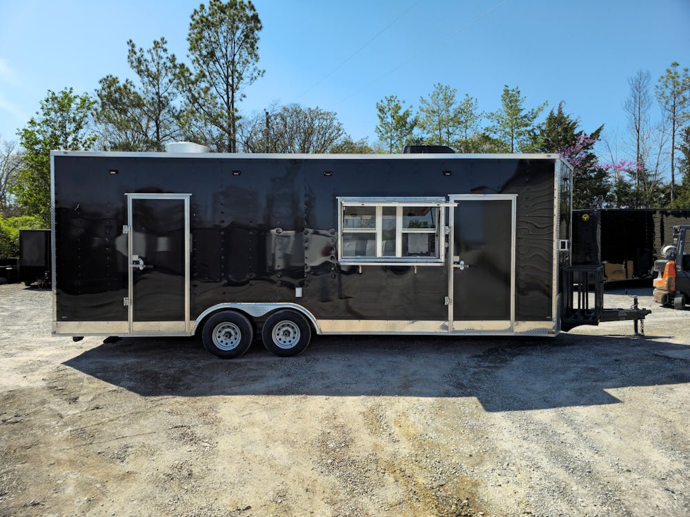 8.5 x 24 Black Concession Trailer Food Event Catering