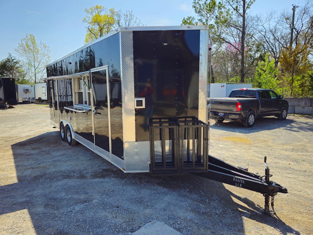 8.5 x 24 Black Concession Trailer Food Event Catering