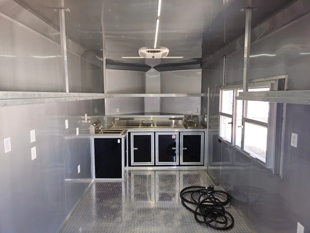 8.5 x 24 Black Concession Trailer Food Event Catering