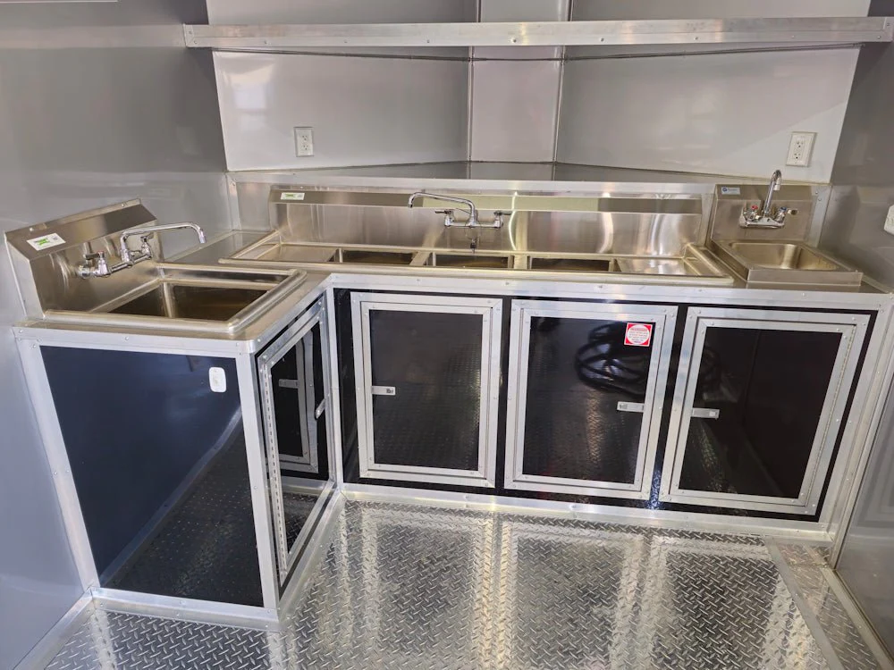 8.5 x 24 Black Concession Trailer Food Event Catering