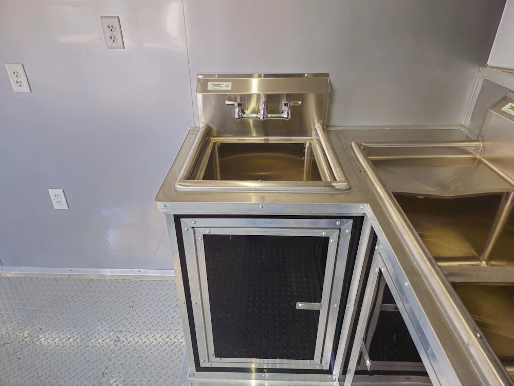 8.5 x 24 Black Concession Trailer Food Event Catering