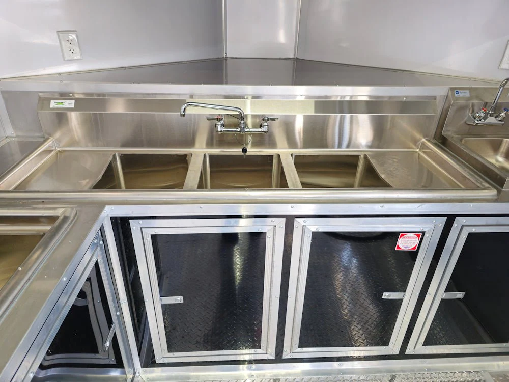 8.5 x 24 Black Concession Trailer Food Event Catering