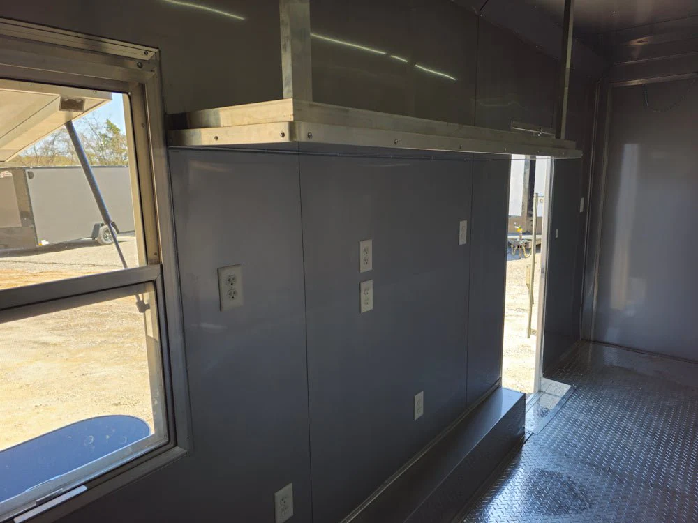 8.5 x 24 Black Concession Trailer Food Event Catering