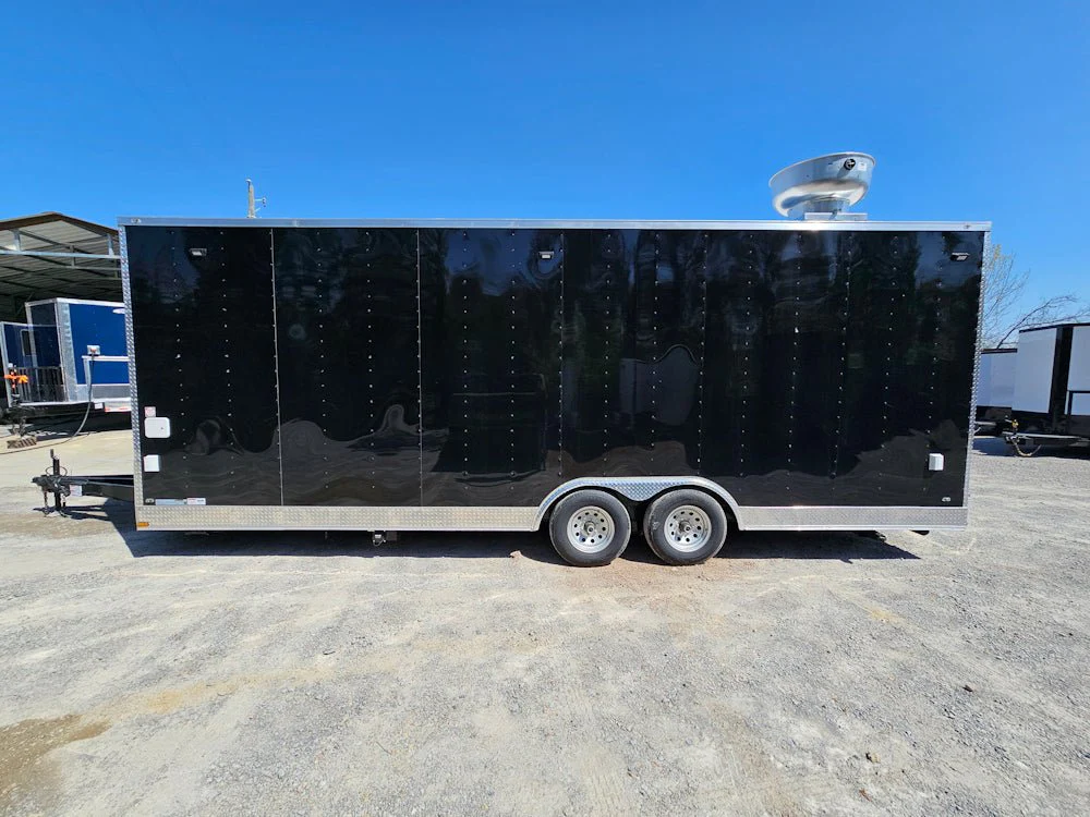 8.5 x 24 Black Concession Trailer Food Event Catering