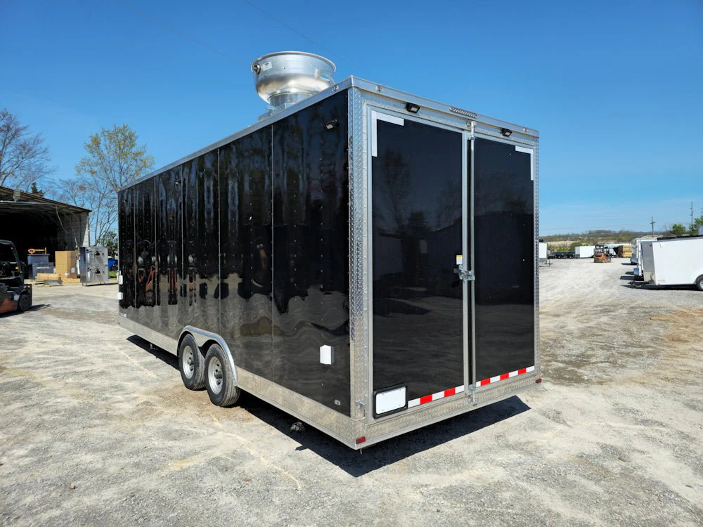 8.5 x 24 Black Concession Trailer Food Event Catering