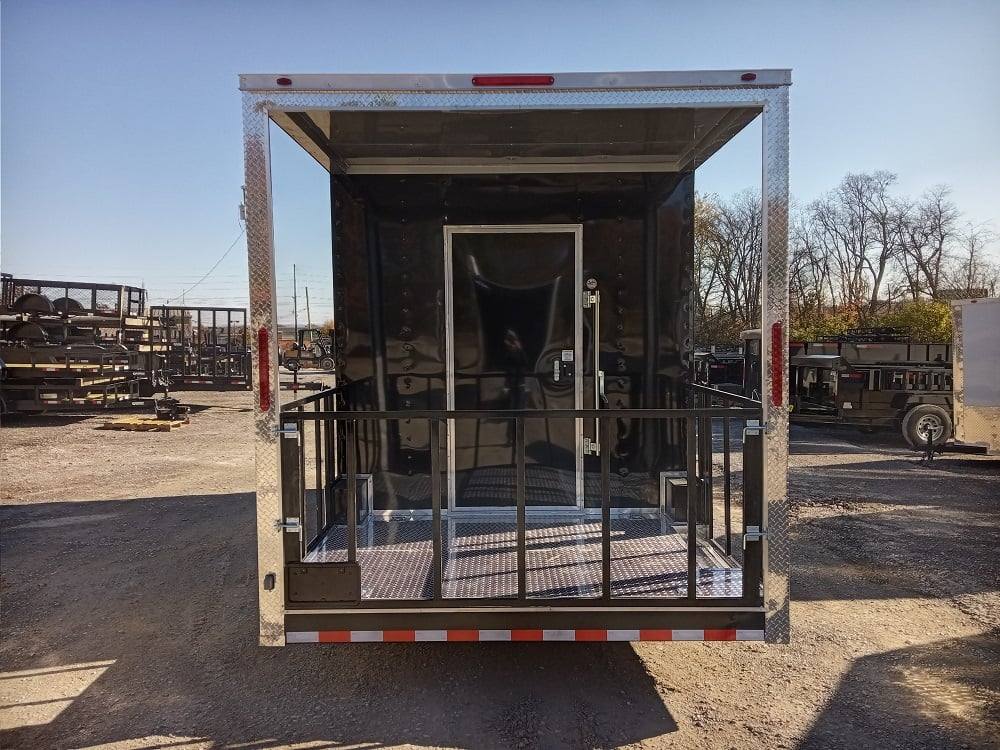 330-8.5-x-20-black-bbq-porch-concession-trailer-7.jpg 8.5' x 20' Black BBQ Porch Concession Trailer