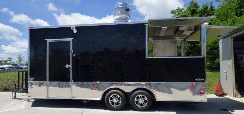 331-8.5-x-20-black-catering-event-concession-food-trailer-11.jpg 8.5' x 20' Black Catering Event Concession Food Trailer