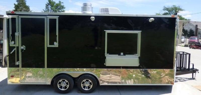 331-8.5-x-20-black-catering-event-concession-food-trailer-27.jpg 8.5' x 20' Black Catering Event Concession Food Trailer