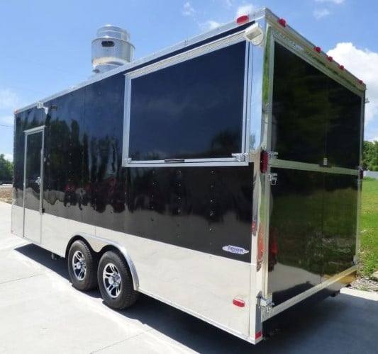 331-8.5-x-20-black-catering-event-concession-food-trailer-3.jpg 8.5' x 20' Black Catering Event Concession Food Trailer