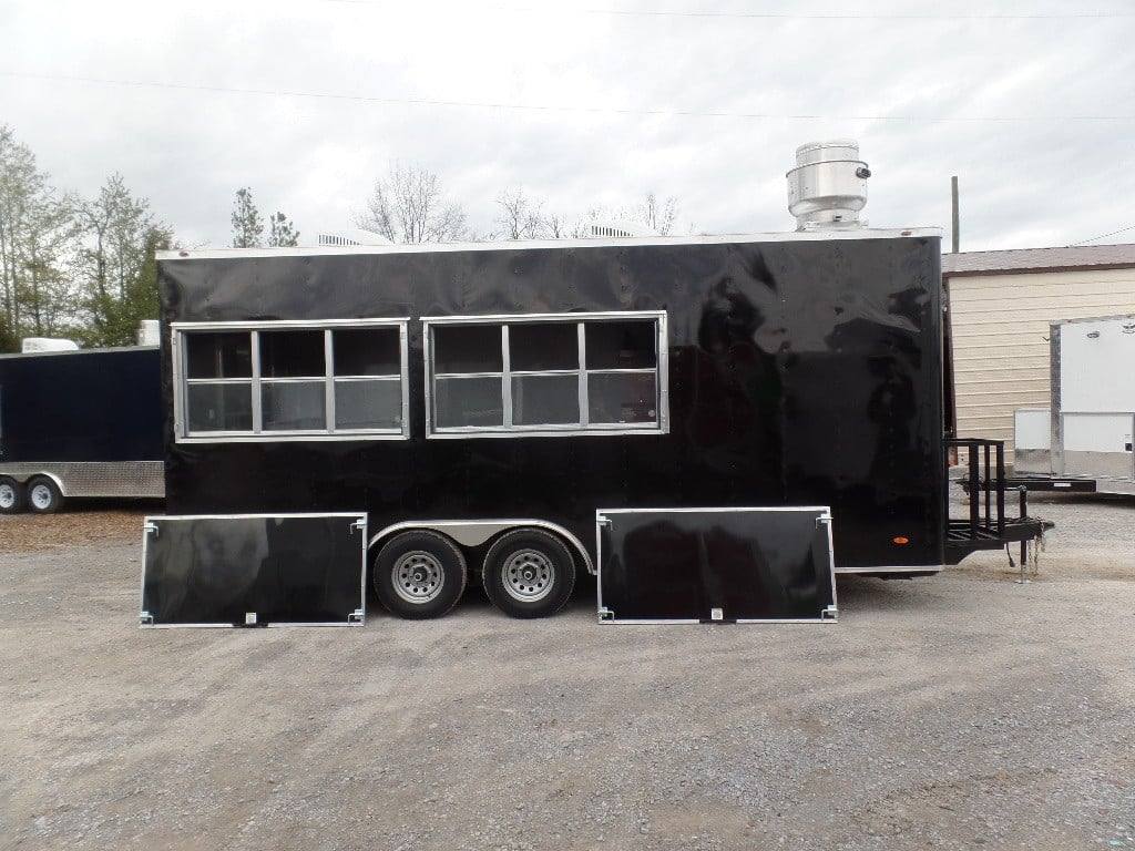8.5' x 20' Black Concession Food Catering Event Trailer