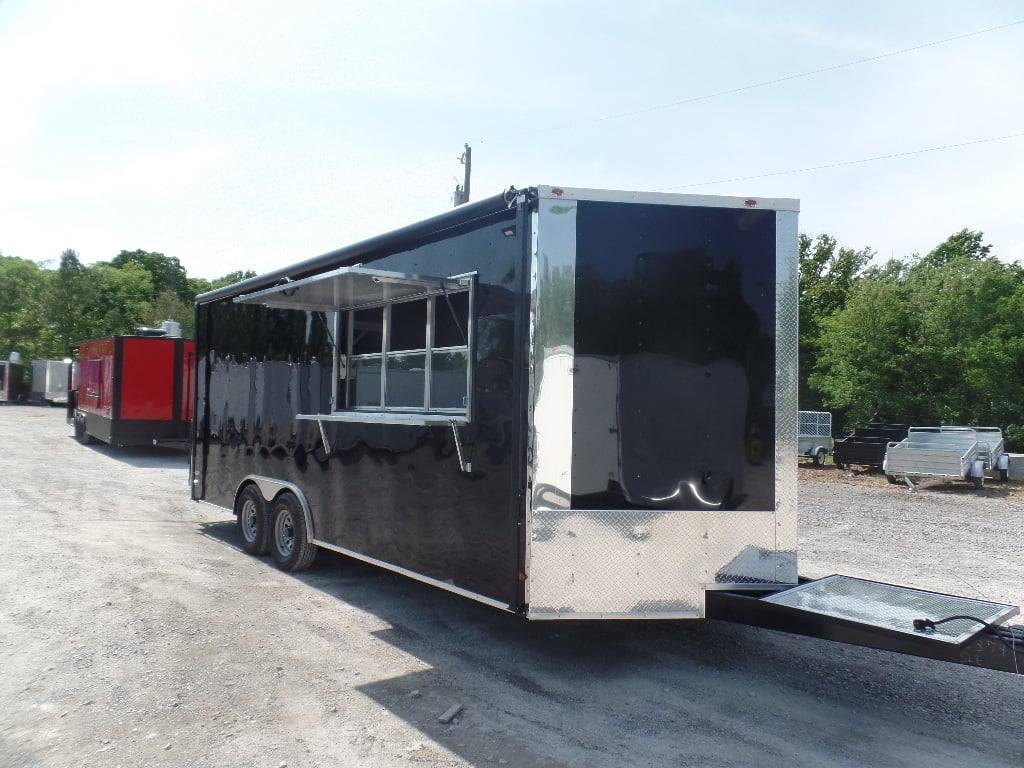 337-8.5-x-20-black-concession-food-trailer-with-appliances-11.jpg 8.5' x 20' Black Concession Food Trailer With Appliances