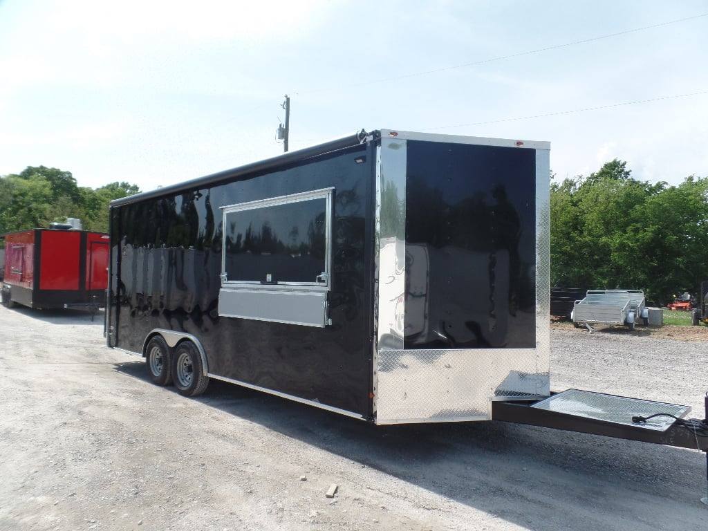 337-8.5-x-20-black-concession-food-trailer-with-appliances-3.jpg 8.5' x 20' Black Concession Food Trailer With Appliances