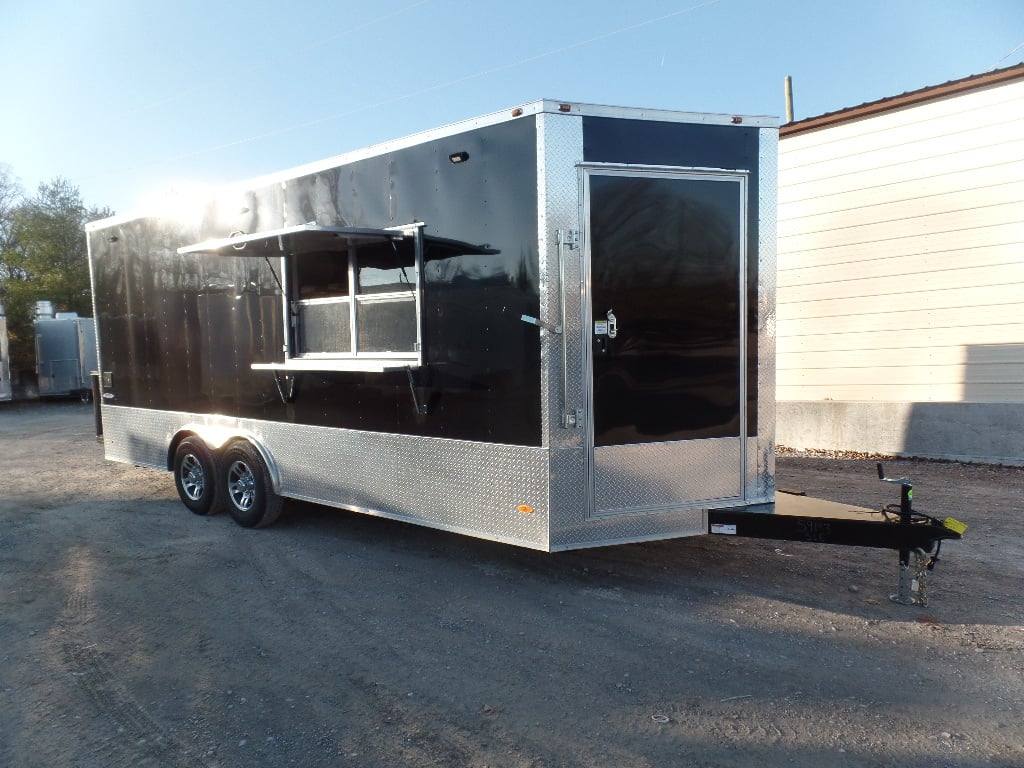 338-8.5-x-20-black-concession-food-trailer-with-appliances-1.jpg 8.5' x 20' Black Concession Food Trailer With Appliances
