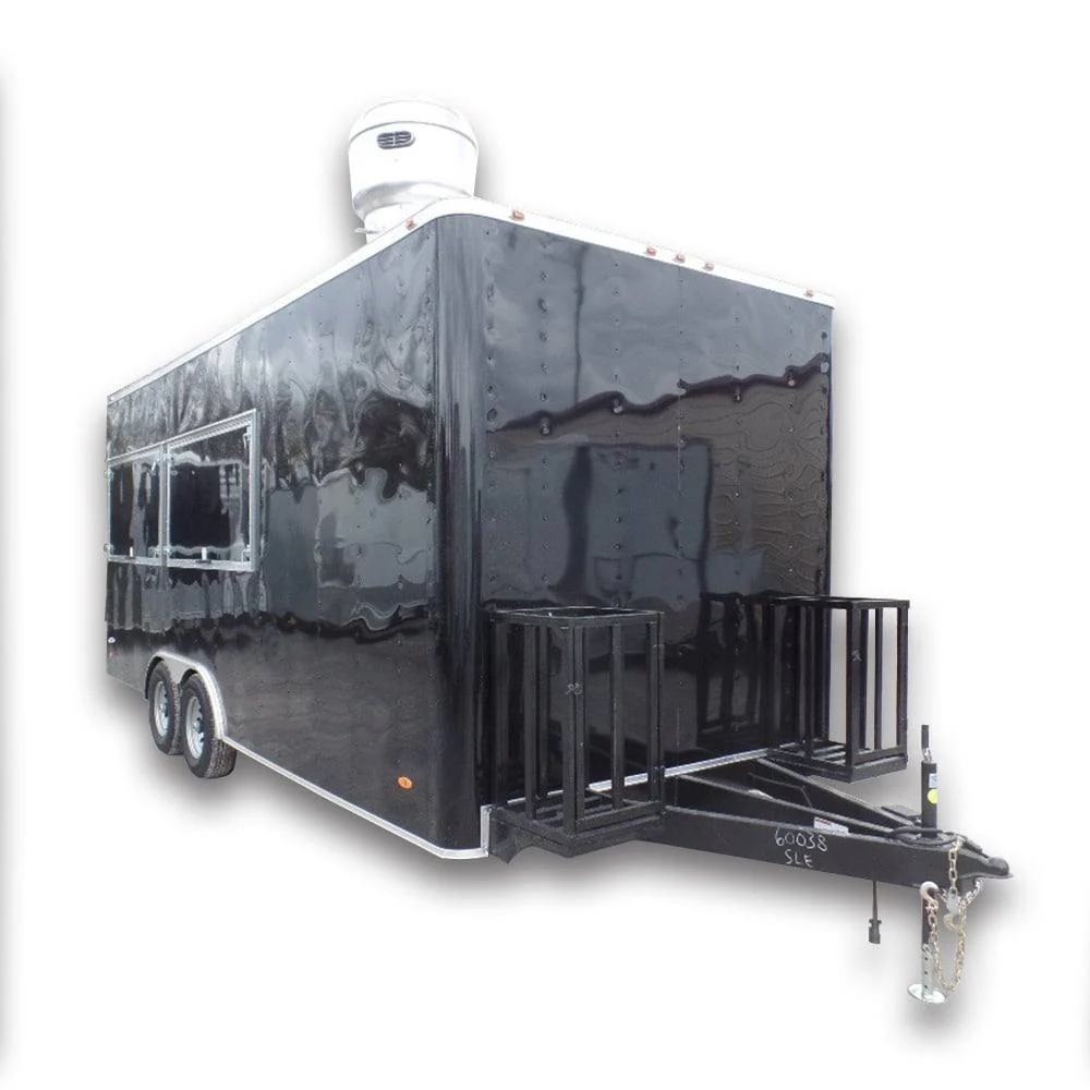 339-8.5-x-20-black-concession-food-trailer-with-appliances-1.webp 8.5' x 20' Black Concession Food Trailer With Appliances