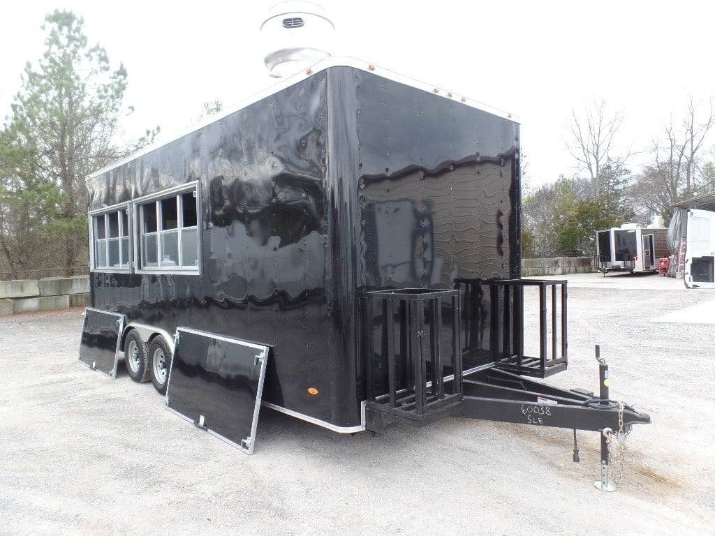 339-8.5-x-20-black-concession-food-trailer-with-appliances-2.jpg 8.5' x 20' Black Concession Food Trailer With Appliances