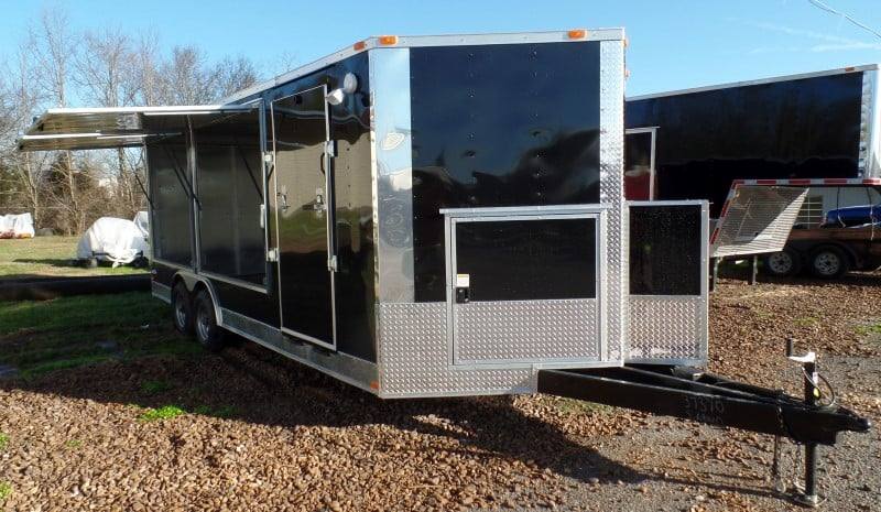 8.5' x 20' Black Concession Pizza Food Event Catering Trailer