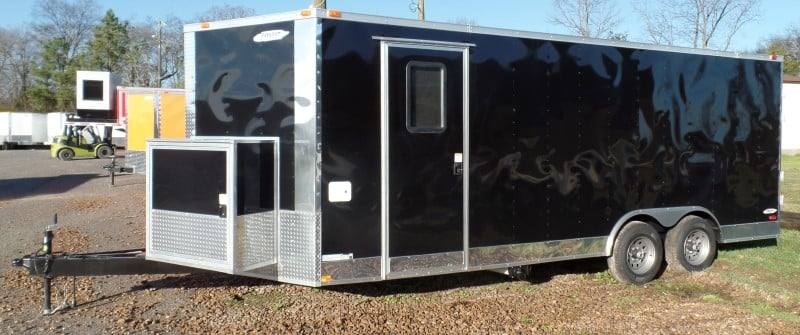 8.5' x 20' Black Concession Pizza Food Event Catering Trailer