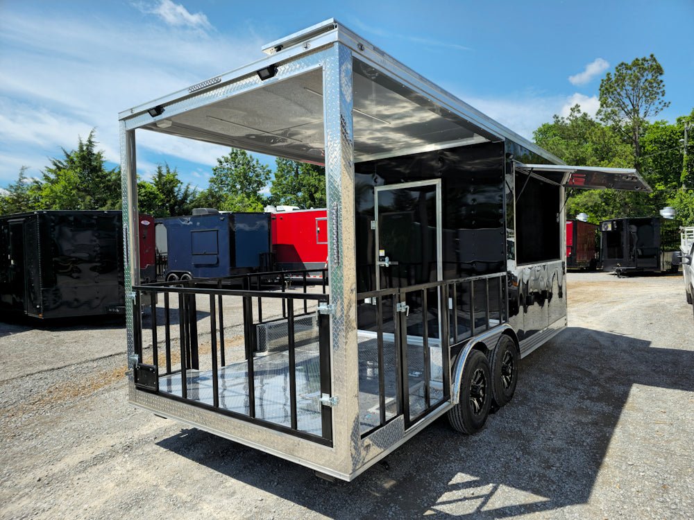 341-8.5-x-20-black-concession-trailer-bbq-food-event-catering-11.jpg 8.5' X 20' Black Concession Trailer BBQ Food Event Catering