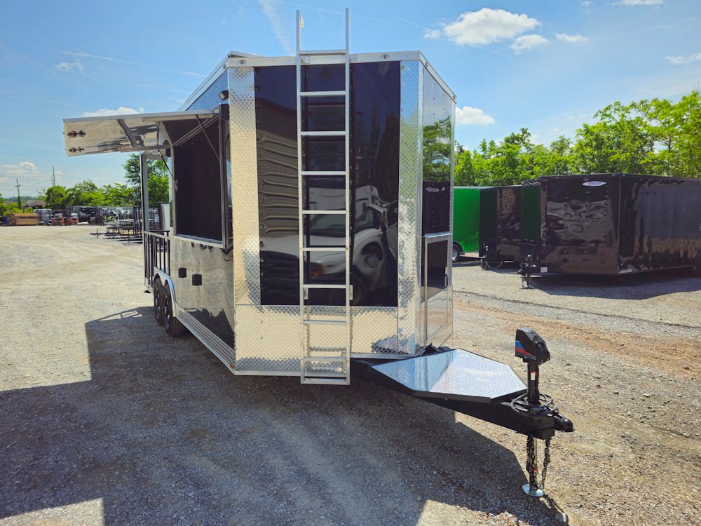 341-8.5-x-20-black-concession-trailer-bbq-food-event-catering-13.jpg 8.5' X 20' Black Concession Trailer BBQ Food Event Catering